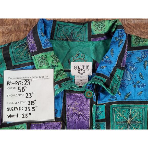 Vintage Women 100% Silk Bomber Jacket Windbreaker Print Vibrant Zip 3X - Picture 4 of 14